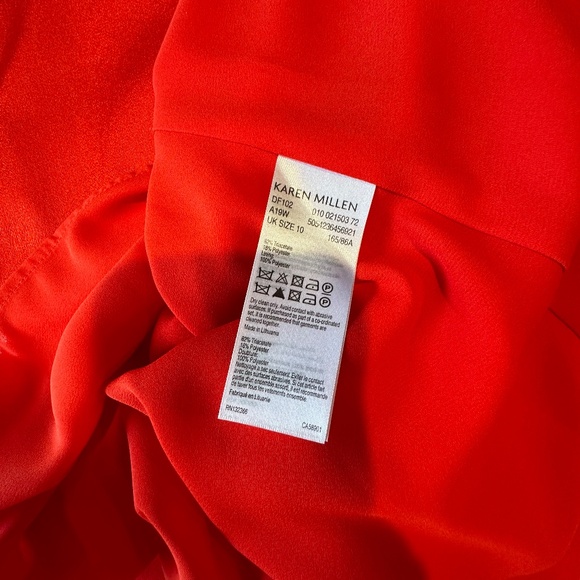 KAREN MILLEN Red Asymmetric Midi Dress - Size 6 - NEW With Tags. - Picture 15 of 16